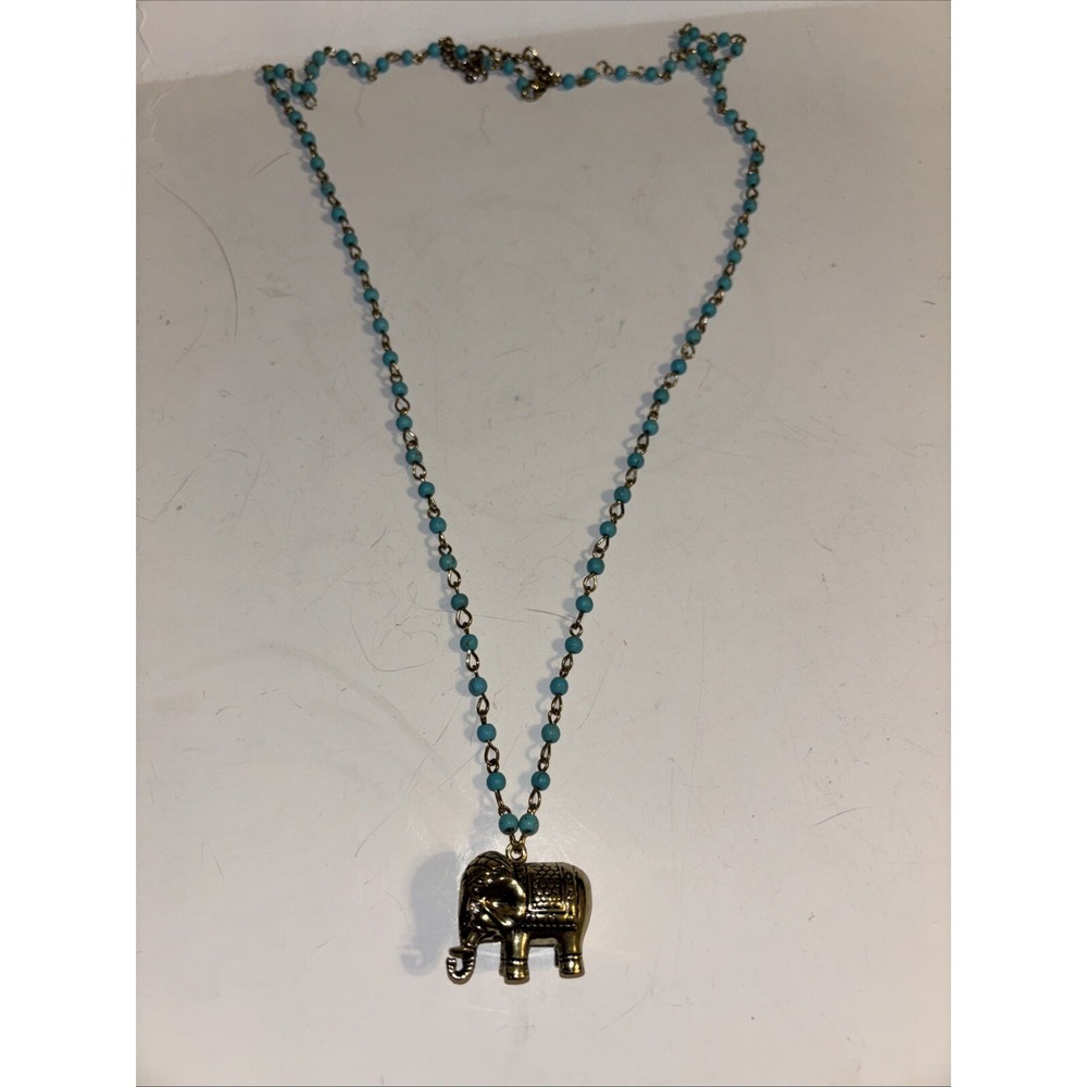 Elephant Charm Silver Pewter Pendant Stainless Steel Chain Necklace 18" Safari‎
